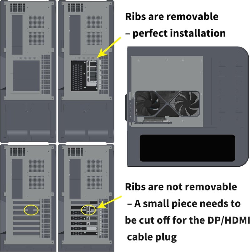 GIGA-MEGA PCIe X16 GEN4 Riser Cable PCIe 4.0 with GPU Vertical Mount Bracket for RTX4080, RTX4090 (White) - Image 4